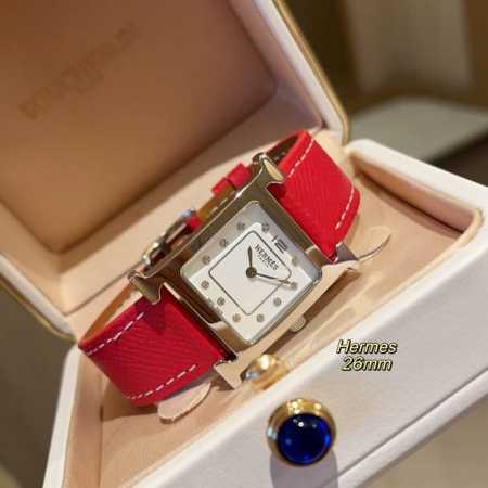 金 钻圈502025 新款搪瓷字面 酷麻了 Heure H腕表 中号26X26 小号21X21毫米，镶嵌112颗钻石，防眩宝石水晶镜面，白色表盘，瑞士石英机芯， - 点击图像关闭