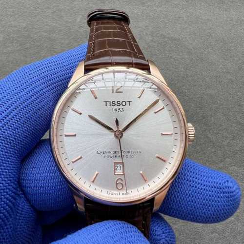 白壳 玫 ，皮钢同价]原单品质 Tissot 天梭 杜鲁尔系列 经典t099.407.1 48.00 杜鲁尔自动机械表，黄晓明同款 原厂配件搭载2824机芯。蓝
