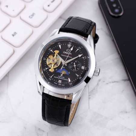 白： ，间金： ，全黑： ，欧米茄一Omega 九飞轮全自动日月星辰机械，6字位白天走时 太阳 晚上走时 月亮 [月亮]蕴含最优质的材料与一丝不苟的工艺！超强矿 - 点击图像关闭