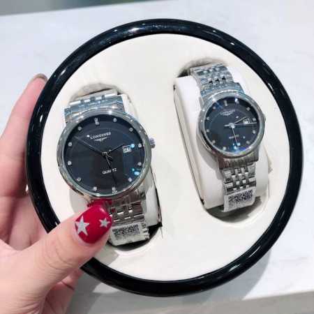 经典款 Longines 浪琴品牌博雅系列情侣对表：男39Mm 女29Mm经典设计，和流利线条的完美化身，彰显着浪琴的典型特质，诠释着优雅定义进口石英机芯，走时 - 点击图像关闭