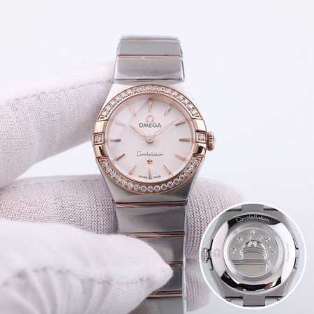 金+20钻+20新版 欧米茄 星座 蓝宝石镜面 进口石英机 28Mm - 点击图像关闭
