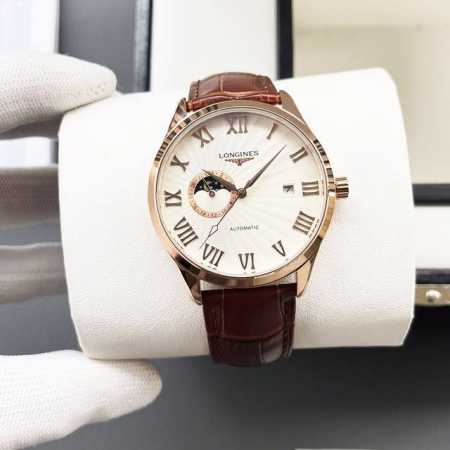 白壳 金壳 钢带+20 浪琴-Longines火爆新品 搭载全自动机械机芯 316精钢表壳 简约三针半月相设计 简约时尚 优雅尊贵 矿物质强化玻璃镜面 真牛皮表 - 点击图像关闭