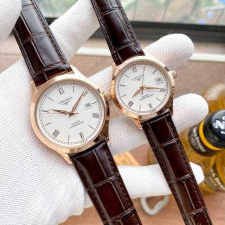 白壳 190 金壳 钢带20 浪琴 情侣腕表 原装进口石英机芯 矿物质玻璃镜面 316L精钢表壳 直径男40Mm女30Mm 厚8Mm如果今天的阳光停止了它耀眼的 - 点击图像关闭