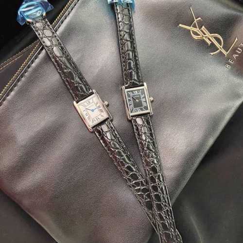 女款 大中小3个尺寸都有 鳄鱼纹皮带 全钢材质卡地亚Cartie.R Tank Mc系列女款 ，非常精致经典的一款坦克表，方形的表盘显得格外！进口表芯与材质，鳄