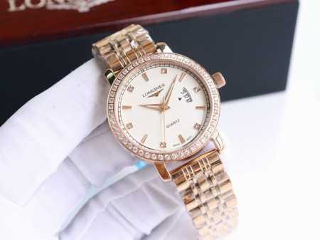 白钻 玫 钢带20陶瓷40新款浪琴-Longines简约大气女款 进口石英机芯 矿物质玻璃镜面 316L精钢表壳 直径30Mm厚8Mm 该款腕表备受女性喜爱，在 - 点击图像关闭