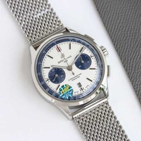 Tw新品百年灵璞雅b01计时腕表premier B01 Chronograph 吴彦祖同款 材质： 316L精钢 直径： 42毫米 厚度： 13.65毫米 表镜 - 点击图像关闭