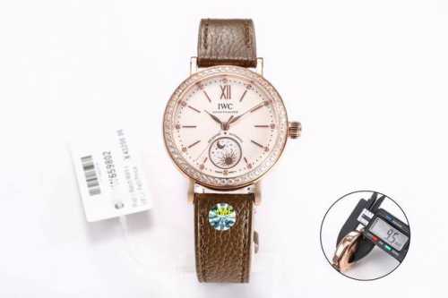 顶级复刻 白壳 金壳 钻50 Jmf.匠“芯”岀品 市场最高版本 万国 Iwc 柏涛菲诺系列lw65 2 谷爱凌 R55 同款昼夜显示自动腕表，腕表尺寸34Mm
