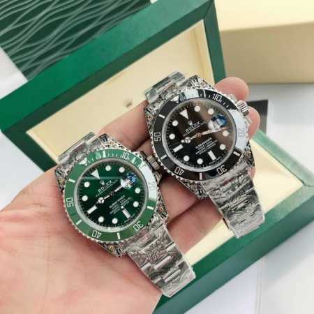 Rolex潜航者黑鬼、绿鬼。长生不衰的经典款，纯手工雕花工艺表带，仿佛枯燥的时间机器赋予了桀傲不羁的灵魂先，真正的西装暴徒，一跃腾起的水花，将鲤鱼衬托得动感十足 - 点击图像关闭