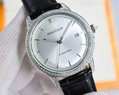 白 玫 积家 Jl 大师系列1288420 搭载9015机芯.直径39Mm！316精钢完美复刻原版大师，剔透的蓝宝石镜面玻璃，精巧的指针、闪光银丝面板夜光明显、