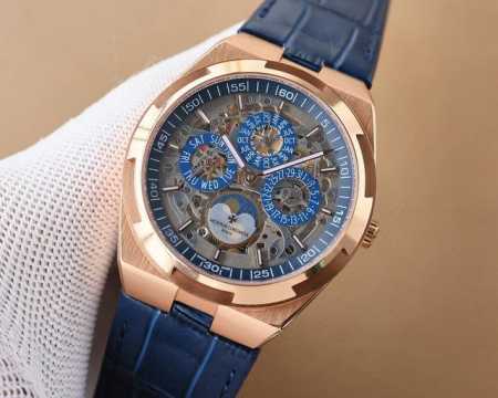 胶 钢同价：白 -金 独家 镂雕 纵横四海全新杰作 系列4300V 120R-B642万年历多搭载与正品一致cal. Qp机芯，配置overseas纵横四海特色 - 点击图像关闭