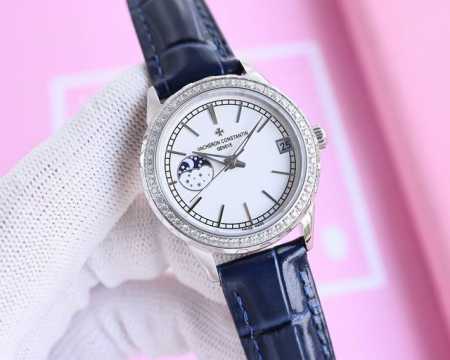 白钻 金钻 江诗丹顿-Vacheron Constantin淑女珠宝系列 月[月亮]相系列9字位日月星辰功能，搭载原装进口月相机芯 0返修0售后 ， 采用高端珍 - 点击图像关闭