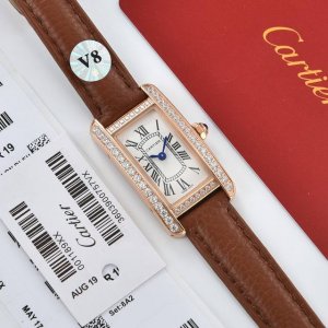 白 金 钻30 V8台湾厂卡地亚-美国坦克-Cartier Tank Am ricaine腕表 小号表款 三码合一 采用蓝宝水石晶镜面 瑞士石英机芯 原版开模