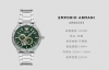 阿玛尼AR60053银色镂空镶钻透视自动机械表 ！ 镂空透视窗，质感指针、利落线条大气跃然于手！绿色表盘搭配316钢带表链大气又美观！ 生活防水30米。