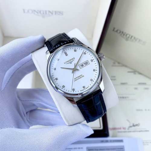 白壳 金壳 钢带+20 特别推荐 经典热卖 浪琴-Longines 男士腕表 全自动机械机芯 矿物强化玻璃 316L精钢表壳 真皮表带 简约设计 商务休闲 尺寸