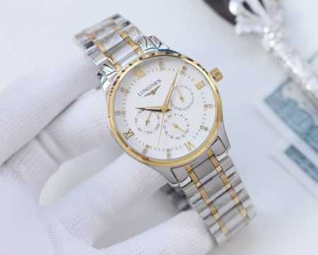 白壳 金壳 钢带20 品牌：浪琴-Longines 类型：男士腕表 壳套：顶级版316精钢l 表带：进口小牛皮表带 316L精钢表带 机芯：全自动机械机芯 镜面 - 点击图像关闭