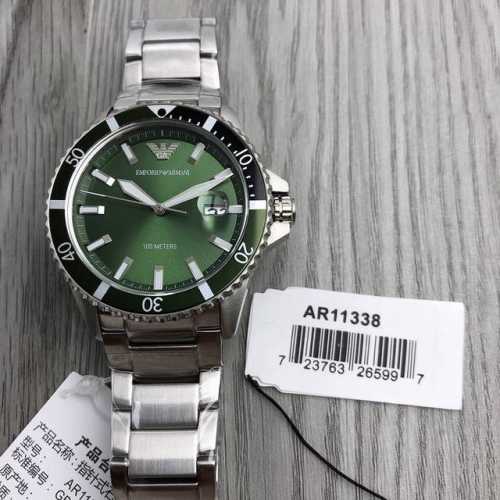 Emporio Armani／阿玛尼 型号：Ar11340 机芯种类： 种类：男表 表盘形状：圆形 表扣：双按蝴蝶扣 表壳：316L精钢 表带：316L精钢 尺