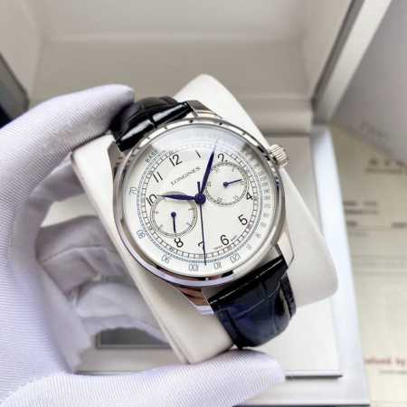 白壳 ，玫瑰金 ，钢带+20。 全新风格 经典热卖 浪琴-Longines 男士腕表 全自动机械机芯 矿物强化玻璃 316L精钢表壳 真皮表带 简约时尚 商务休 - 点击图像关闭