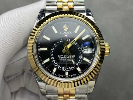 Noob 劳力士天行者纵航者型Sky-Dweller原装尺寸复刻抄写 表耳钢印俱全 参数：搭载Jp改9001机芯 振频：2 每小时 尺寸：42Mm*14.3Mm - 点击图像关闭