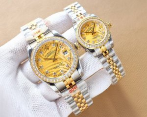 白 -金 钻+20 女+50 劳力士rolex日志型系列 情侣对表 瑞士机质量100%超强防水夜光蓝宝石玻璃背透设计 搭载原装进口8215全自动机芯,女6T51