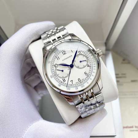 白壳 ，玫瑰金 ，钢带+20。 全新风格 经典热卖 浪琴-Longines 男士腕表 全自动机械机芯 矿物强化玻璃 316L精钢表壳 精钢表带 简约时尚 商务休 - 点击图像关闭