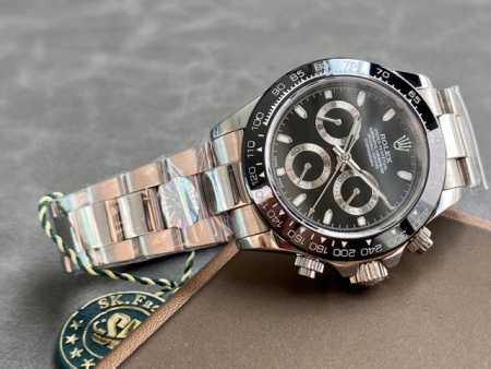 白 ，金 Sk Factory 劳力士Rolex 迪通拿系列超强夜光！ 直径 40Mm 机芯 香港正明珠机械机芯 圈口 进口精抛光圈 陶瓷圈 镜面 防刮蓝宝石玻 - 点击图像关闭