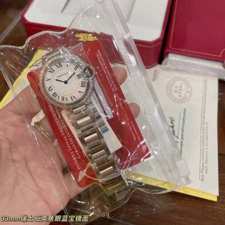 实拍卡地亚蓝气球33Mm台湾厂到货！精品专柜同步单排钻石 瑞士石英机芯 鱼蓝宝石玻璃 小尺寸 另有28Mm可选 超精致小巧 小仙女福利 人手必备气质经典款 请认 - 点击图像关闭