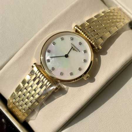 批590。浪琴-Longines嘉岚系列 ，瑞士石英超薄系列！316L精钢壳套，蓝宝石水晶镜面，生活防水，经典时尚，潮流百搭，可盐可甜，表径～24.5Mm，带全 - 点击图像关闭