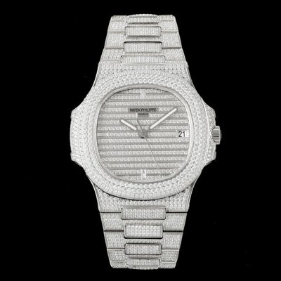 Amg 百达翡丽满天星 满钻 Patek Philippe 最新大镶钻圈口，Pp百达Nautilus 5711 白金鹦鹉螺系列腕表。全新升级版本 双排大钻圈口，