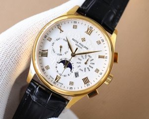 白 -金 最高品质 真我个性 新品百达翡丽雕花复杂功能时计与ppf厂诚意合作 精品之作 实拍图 Patek Philippe 搭配进口9100多功能机芯 0返修
