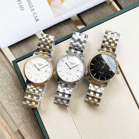 白 -金 钢带+20，浪琴-Longines 精品男士腕表经典三针设计。绅士风范，卓越品质，热卖全城。采用全自动机械机芯，顶级316精钢表壳，矿物质超强镜面，尺 - 点击图像关闭