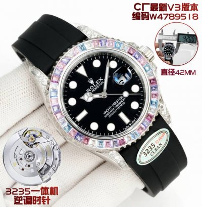 sj出品 新品，上新，上新，上新，C厂Clean，最高性价比，热门款式， 劳力士 Rolex Mk1 游艇名仕系列T型冰糖钻糖果钻，珠宝级镶嵌天然钻石工艺42M