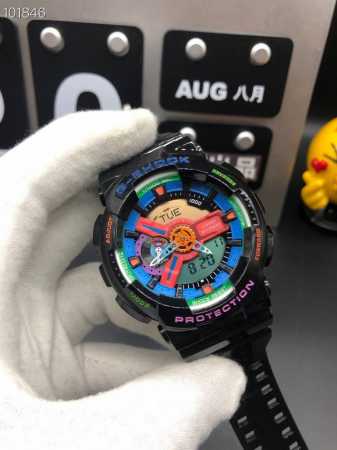 热卖款ga-1 抬手灯卡西欧g-Shock--经典防震表盘设计现货秒发， 度自动抬手亮灯功能配合冲击视觉的强烈色彩lcd液晶显示盘精确到1 秒的秒表计速功能防震 - 点击图像关闭