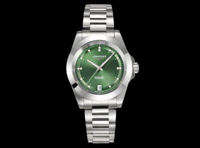新品 女款断货王之首位 浪琴 Longines-浪琴 康卡斯 悦动凭借其独特的设计，实用的功能和舒适的佩戴体验，成为了一款备受推崇的精品。 1多种表盘经典白 绿