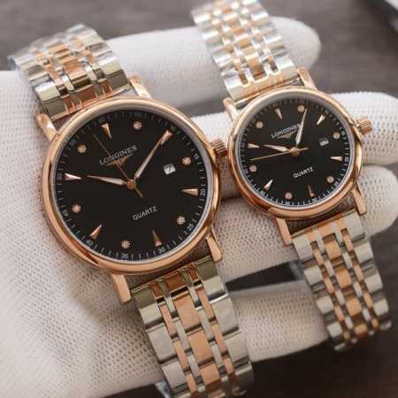 金+20钢20 最新款超薄浪琴-Longines 机芯：采用原装进口石英机芯 走时精准 镜面：蓝宝石防刮镜面 材质：精钢表带 直径：男39Mm女28Mm厚度8M - 点击图像关闭