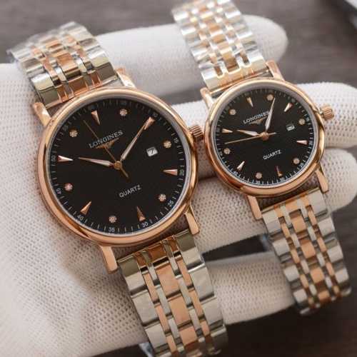 金+20钢20 最新款超薄浪琴-Longines 机芯：采用原装进口石英机芯 走时精准 镜面：蓝宝石防刮镜面 材质：精钢表带 直径：男39Mm女28Mm厚度8M