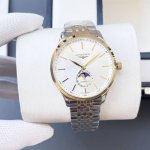 白 金660浪琴-Longines火爆新品 搭载全自动机械机芯 316精钢表壳 简约三针半月相设计 简约时尚 优雅尊贵 矿物质强化玻璃镜面 真牛皮表带 商务休闲