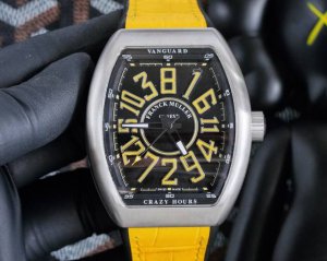 Abf 法兰克.穆勒 最新款独家定制版 Vanguard腕表 V45 Crazy Hour 疯狂时间系列 1.打破常规 将12个Art Deco式的阿拉伯数字整