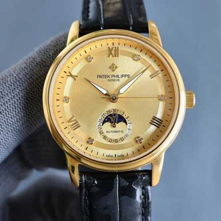 白 金+50 再次升级 2024百达翡丽Patek Philippe男士腕表．腕表月相系列,秉持了百达翡丽的一贯传统，更唯美的结合了6字位日历与被表友热捧的日月 - 点击图像关闭
