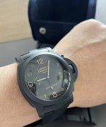 沛纳海全球限量1000枚 第163枚，pam00438 黑武士 男士 自动机械 44Mm 全陶瓷款 永不磨损 上手感霸气十足 超强夜光 附件如图，两天表带，原装