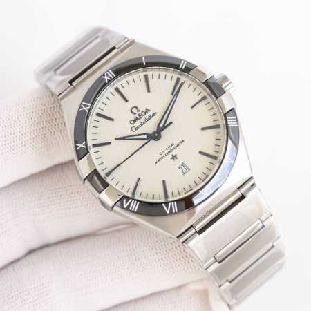 sj出品 欧米茄 Omega 星辉永恒之星座腕表第五代 星座系列！全新原装尺寸41Mm腕表！Om1 1圈口升级，原装一致抛光进口陶瓷表圈，刻度采用白金电镀工艺， - 点击图像关闭