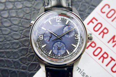 Twa出品 男人魅力新款 Jaeger-Lecoultre 积家 北宸系列 Geographic Wt“全球限量版250只”地理学家世界时腕表采用蓝黑渐变色与全