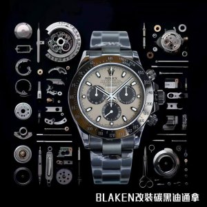Sj出品 黑壳 钻 Blaken 劳力士 Rolex 迪通拿系列 B33 超薄升级12.3Mm最新第四代迪通拿精钢全黑款 最新碳黑真空电镀复刻版40Mm高端品质