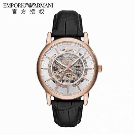 发货实拍，Emporio Armani阿玛尼手表男 新款时尚镂空机械表皮带男表Ar60007，全自动机械 - 点击图像关闭