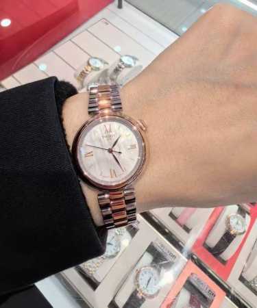 金+20Tissot 天梭 小美人系列 2025年最新款T152 三码合一 双卜蓝宝石镜面 瑞士进口石英机芯 原装双按蝴蝶扣 - 点击图像关闭
