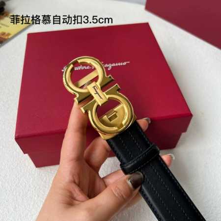 特 品牌： 菲拉格慕 新款进口小牛皮，手感细腻柔软。搭配纯钢自动精品钢扣，男士必备！宽度：3.5Cm - 点击图像关闭