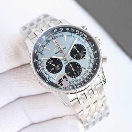 皮带 钢带 F1新品：百年灵全新航空计时腕表 Navitimer 问世70周年，百年灵以大胆色彩焕新演绎经典腕表。尺寸43Mm，迭代款无疑是地道的航空计时腕表， - 点击图像关闭