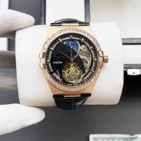 白钻 金钻 欧米茄-Omega火爆新品 搭载全自动机械机芯 316精钢表壳 简约时尚 优雅尊贵 矿物质强化玻璃镜面 真牛皮表带 商务休闲 精致型男首选 直径40 - 点击图像关闭