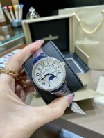 Omf 积家 Jl Or6 日本进口优美达机芯。全网最高品质 真按钮，真月相，真功能 9015一体机 积家月相约会系列白色型号:3578430，玫瑰金号:Q35
