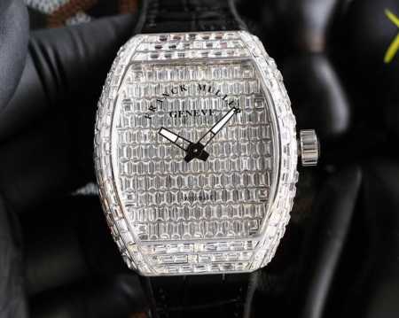 Abf 法兰克 穆勒 Franck Muller V45 Sc Dt系列54*42*15Mm 进口石英机芯 蓝光镀膜玻璃 牛皮表带底部橡胶 折叠扣 糅合运动设计 - 点击图像关闭