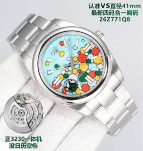 2150 vs劳力士蚝式恒动系列126300定制版三码合一附带Nfc感应卡，腕表编码26Z771Q8，腕表扣码U9G，直径41Mm，唯一对色面版，斜边凌角边面钉